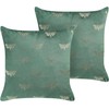 Beliani Rinkinys 2 dekoratyvinės pagalvės YUZURI Velvet 45 x 45 cm Emerald Animal Pattern