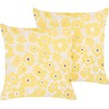 Beliani Rinkinys 2 dekoratyvinės pagalvės TRITELEIA Velvet 45 x 45 cm Geltonas Gėlių raštas