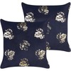 Beliani Rinkinys 2 dekoratyvinės pagalvės GOLDENROD Velvet 45 x 45 cm Juodas Augalinis raštas