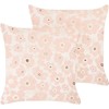 Beliani Rinkinys 2 dekoratyvinės pagalvės TRITELEIA Velvet 45 x 45 cm Rožinė Gėlių raštas