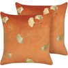 Rinkinys 2 poduszek dekoracyjnych TULIP Welur 45 x 45 cm Oranžinė Wzór roślinny