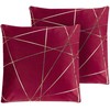 Shumee Beliani Rinkinys 2 dekoratyvinės pagalvės PINUS Velvet 45 x 45 cm Raudona Geometrinis raštas