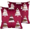 Beliani Rinkinys 2 Dekoratyvinės pagalvės GOLDSPRUCE Velvet 45 x 45 cm Raudona Kalėdų raštas