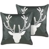 Beliani Rinkinys 2 BICOCCA Velvet pagalvėlės 45 x 45 cm Tamsiai žalias kalėdinis raštas