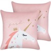 Beliani Rinkinys 2 dekoratyvinės pagalvės UNIOLA Velvet 45 x 45 cm Rožinė