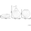 Beliani 3 dalių vonios aksesuarų rinkinys baltas SHELL