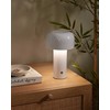 Beliani Bezprzewodowa lampa stołowa LED BESOS Ze ściemniaczem Metal Baltas