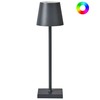 Beliani Bezprzewodowa lampa stołowa LED VALIRA Metal Tamsiai pilka
