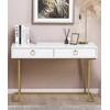 Beliani Konsolė WESTPORT balta/auksinė 115 cm 50 cm su stalčiais