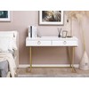 Beliani Konsolė WESTPORT balta/auksinė 115 cm 50 cm su stalčiais