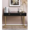 Beliani Konsolė WESTPORT juoda/auksinė 115 cm 50 cm su stalčiais
