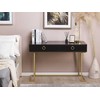 Beliani Konsolė WESTPORT juoda/auksinė 115 cm 50 cm su stalčiais