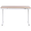 Beliani Biurko regulowane elektrycznie KENLY Ruda/ balta 120 cm 60 cm Z portem USB