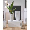 Beliani Gėlių vazonas MIRO 35 cm baltas marmuras