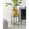 Beliani Doniczka na nóżkach FALLOPIA Metal 25 cm Kremas