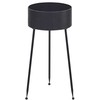 Beliani Gėlių stovas LEIKA 29 cm juodas metalinis