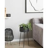 Beliani Gėlių stovas LEIKA 29 cm juodas metalinis