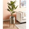Beliani Doniczka na stojaku metalo sp. 31 x 31 x 58 cm pilka AUBRIETA