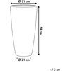 Beliani ABDERA gėlių vazonas 31 cm pilkas