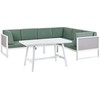 Lauko baldų komplektas Beliani Sodo kampinė sofa su stalu 6 asmenims CASTELLA/FRATTE kairinė, žalia, metalinė