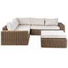 Lauko baldų komplektas Beliani Sodo kampinė sofa su otomane 6 asmenims PALERMO, ruda, technoratanas, modulinė
