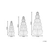 Beliani Rinkinys 3 figurek dekoracyjnych DHAULAGIRI Choinka 15/20/25 cm Raudona