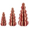 Beliani Rinkinys 3 figurek dekoracyjnych DHAULAGIRI Choinka 15/20/25 cm Raudona