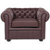 Fotelis Beliani Krėslas CHESTERFIELD Tikra oda Rudas