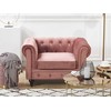 Fotelis Beliani Fotelė CHESTERFIELD veliūrinė rožinė