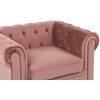 Fotelis Beliani Fotelė CHESTERFIELD veliūrinė rožinė