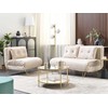 Sofa Beliani 3 vietų poilsio komplektas VESTFOLD, veliūrinis, smėlio spalvos