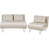 Sofa Beliani 3 vietų poilsio komplektas VESTFOLD, veliūrinis, smėlio spalvos