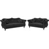 Sofa Beliani 5 vietų minkštų baldų komplektas SKIEN, veliūras, juodas