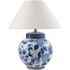 Beliani Lampa stołowa ARUNCA Porcelana Baltas/ mėlyna