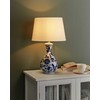 Beliani Lampa stołowa CARMEN Porcelana Baltas/ mėlyna