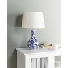 Beliani Lampa stołowa CARMEN Porcelana Baltas/ mėlyna