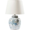 Beliani Lampa stołowa JAMAPA Porcelana Baltas/ mėlyna