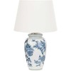Beliani Lampa stołowa BELUSO Porcelana Baltas/ mėlyna