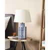 Beliani Lampa stołowa MARCELIN Porcelana Baltas/ mėlyna