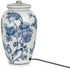 Beliani Lampa stołowa BELUSO Porcelana Baltas/ mėlyna