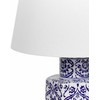 Beliani Lampa stołowa MARCELIN Porcelana Baltas/ mėlyna