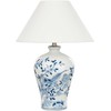 Beliani Lampa stołowa MAGROS Porcelana Baltas/ mėlyna