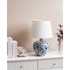Beliani Stalinė lempa SILVES Porcelanas Balta/Mėlyna
