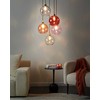 Pakabinamas šviestuvas Lampa wisząca Beliani Lampa wisząca PABELLON Szkło Raudona