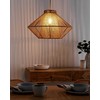 Pakabinamas šviestuvas Beliani Lampa wisząca PALMETTO Medvilnė Kremas