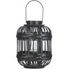 Beliani Žibintas BORACAY Bamboo Wood 30 cm Juodas