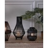 Beliani Žibintas BORACAY Bamboo Wood 30 cm Juodas