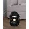 Beliani Žibintas BORACAY Bamboo Wood 30 cm Juodas