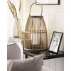 Beliani HOSTE Žibintas Bamboo Wood 32 cm Kremas