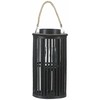 Beliani Medinė lempion 40 cm juoda LUZON